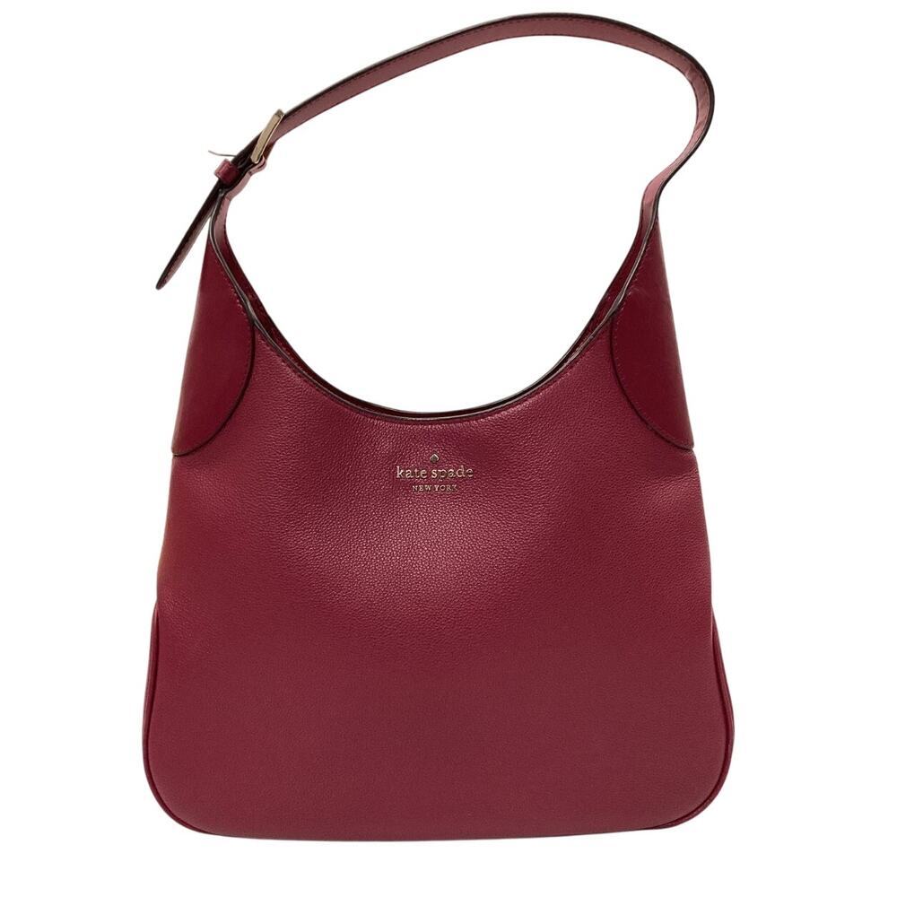 Kate Spade Aster Leather Shoulder Bag COA Burgundy Tone